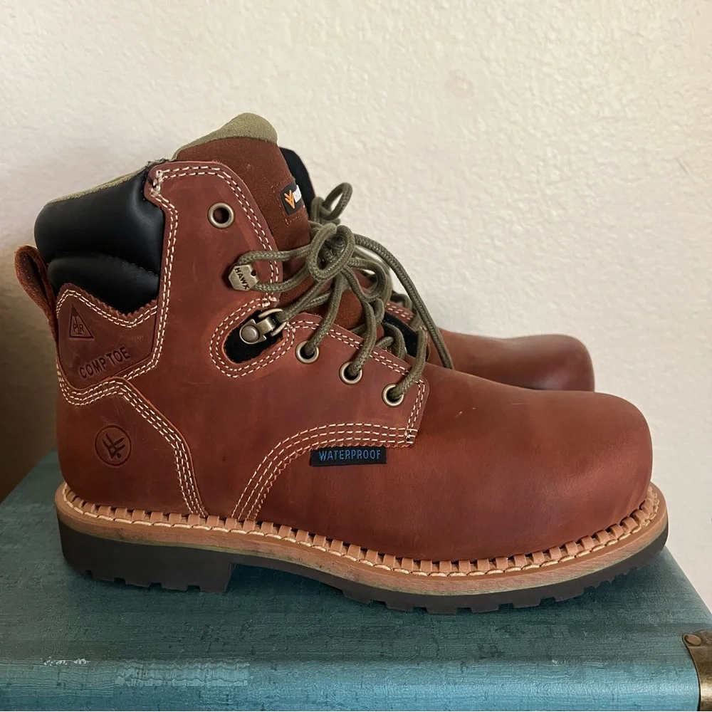 Hawx Men's BHXWCWRPW119 Crew Chief Safety Waterproof Comp Toe Work Boots Sz 8C